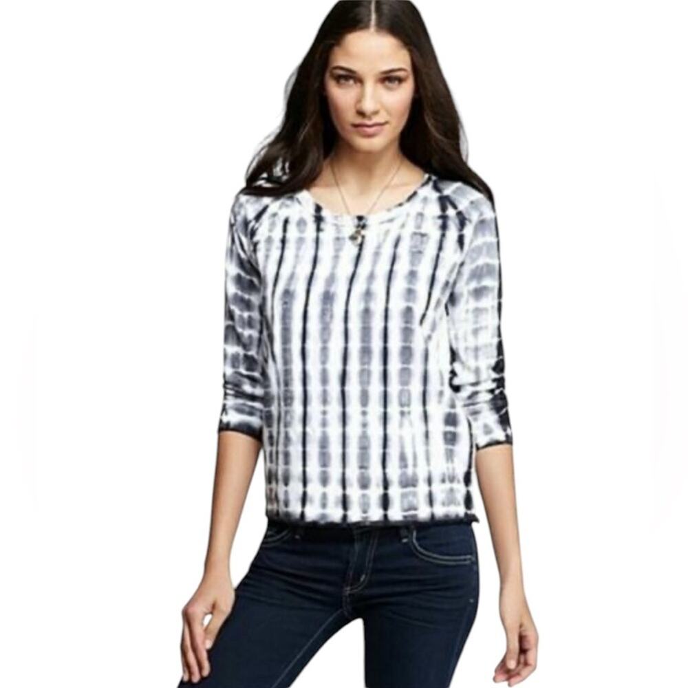 James Perse Tie Dyed Sweatshirt Navy White, size 2 (M)